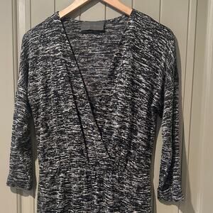 Women's Black and White Sweater
